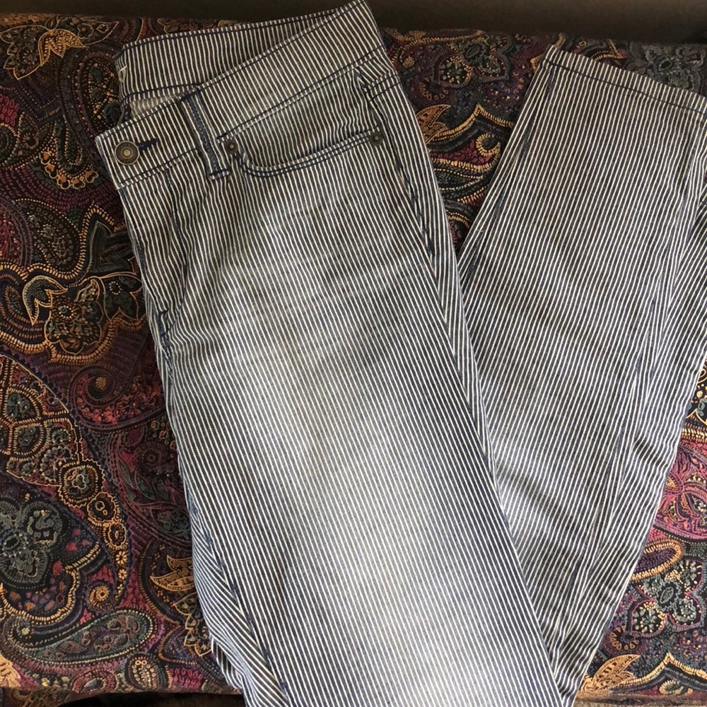 Pinstripe skinny jeans
